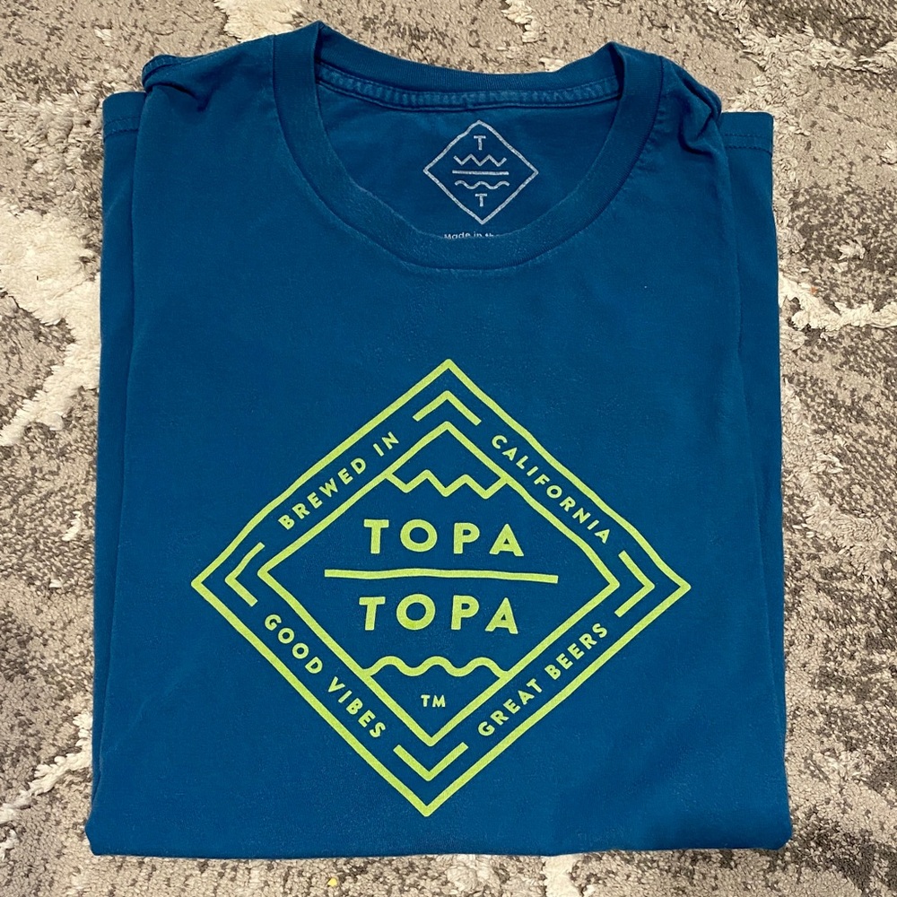 Topa Topa Blue Graphic Tee with Lime Logo